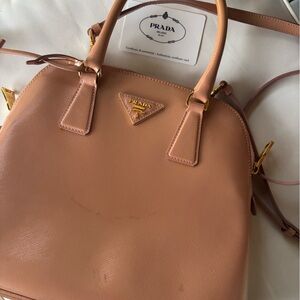 Prada Saffiano Leather Satchel in Blush